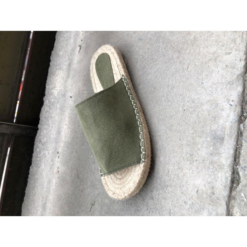 Wish Large Size Stitched Fisherman Casual Flat Bottom Slippers Straw Hemp Rope Bottom One-Word Slippers