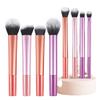 Long-Handle Makeup Brush Set: Includes Contour, Powder, Eyebrow, and Eyeshadow Brushes In 4, 6, and 8-Piece Options.