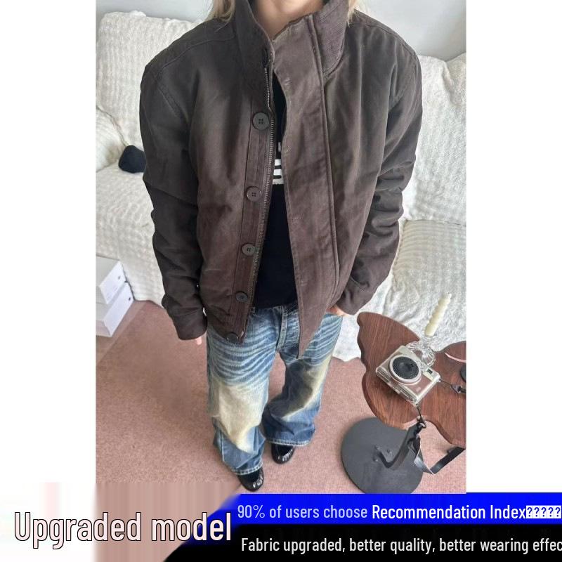 

Men s Faux Rabbit Fur Heavyweight Cotton Jacket - Thickened Velvet Golden Eagle Winter Coat, Warm Couples Jacket XXL світло-коричневого кольору