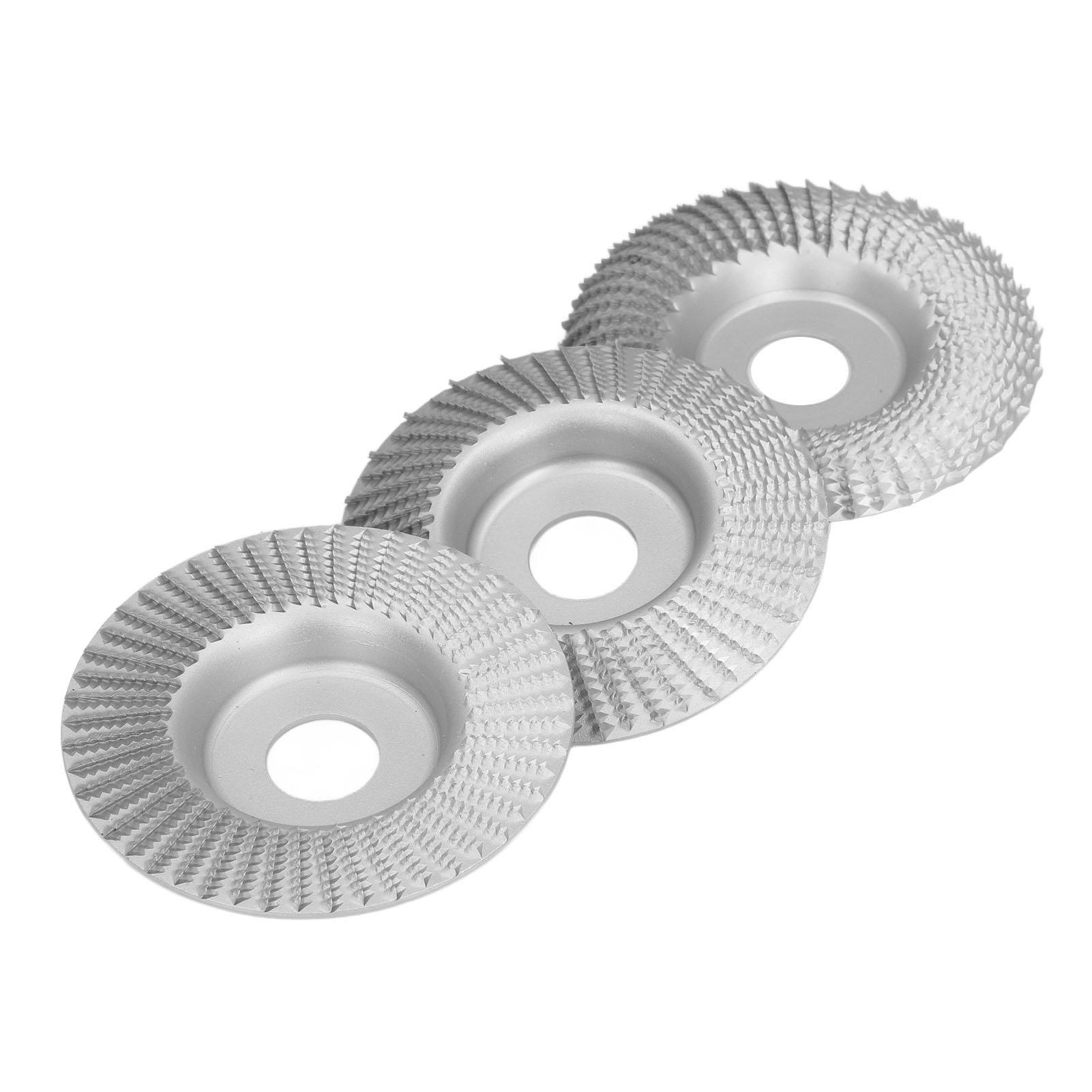 

3PCS 100mm Carving Discs Flat Bevel Arc Angle Grinder Wheel Set for Wood Shaping Grinding 22mm Inner Diameter Silver