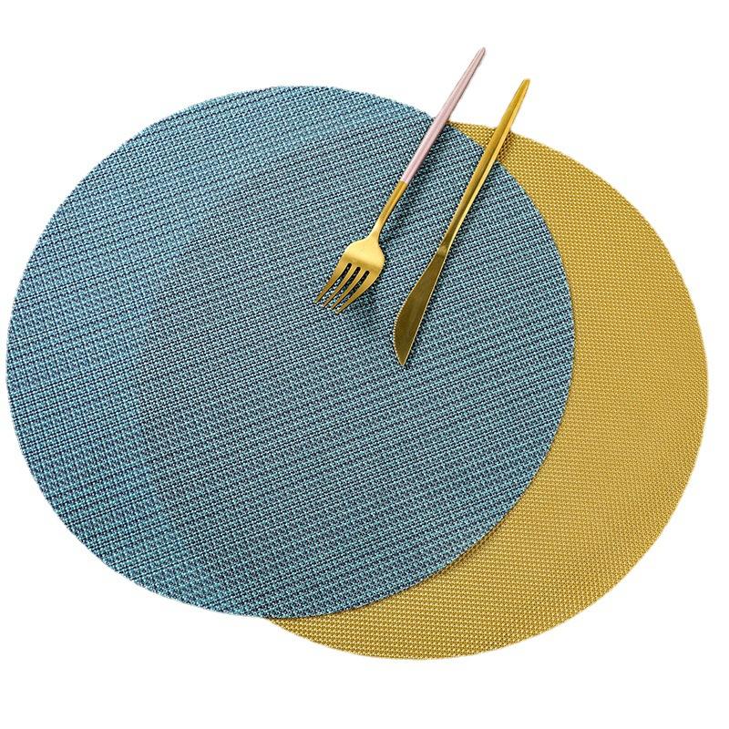 Kitchen Insulation Non-slip Mat Decorative Coaster 11cm Round PVC Placemat Teslin Hotel Western Mat
