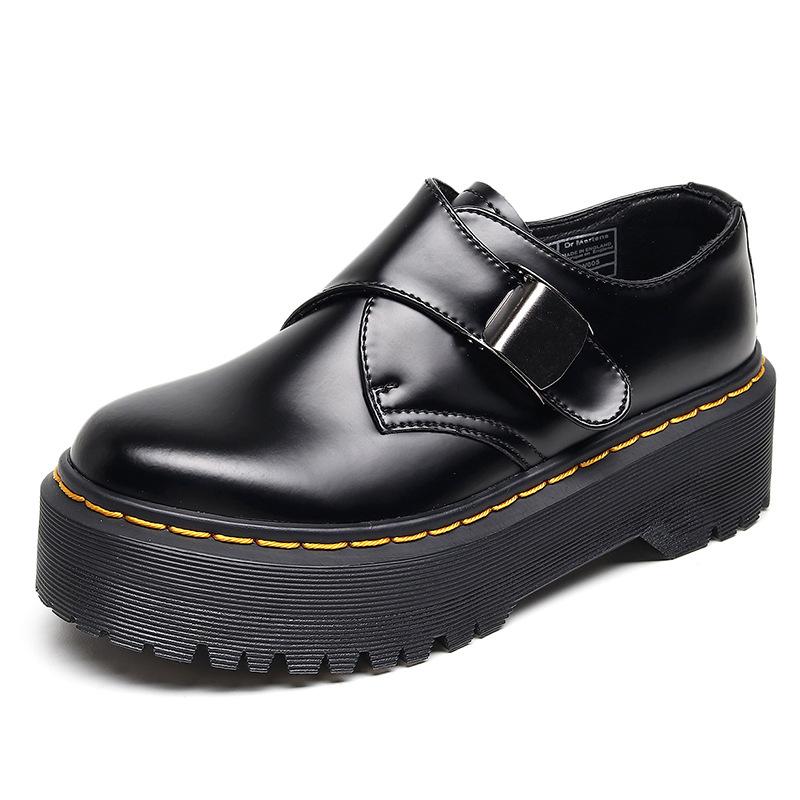 Thick-soled low-top Martin shoe buckle female enimore leather casual student muffin bottom 35 6740₽