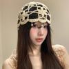 Hand-woven Pullover Hat Hollow Flower Crochet Hat Retro Knitted Beanies Cap