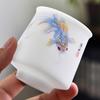 Ice Type Ceramic , Sheep Fat Jade Porcelain Hand-painted Master Single Cup, Large Size Tasting Tea Bowl, Household Kung F