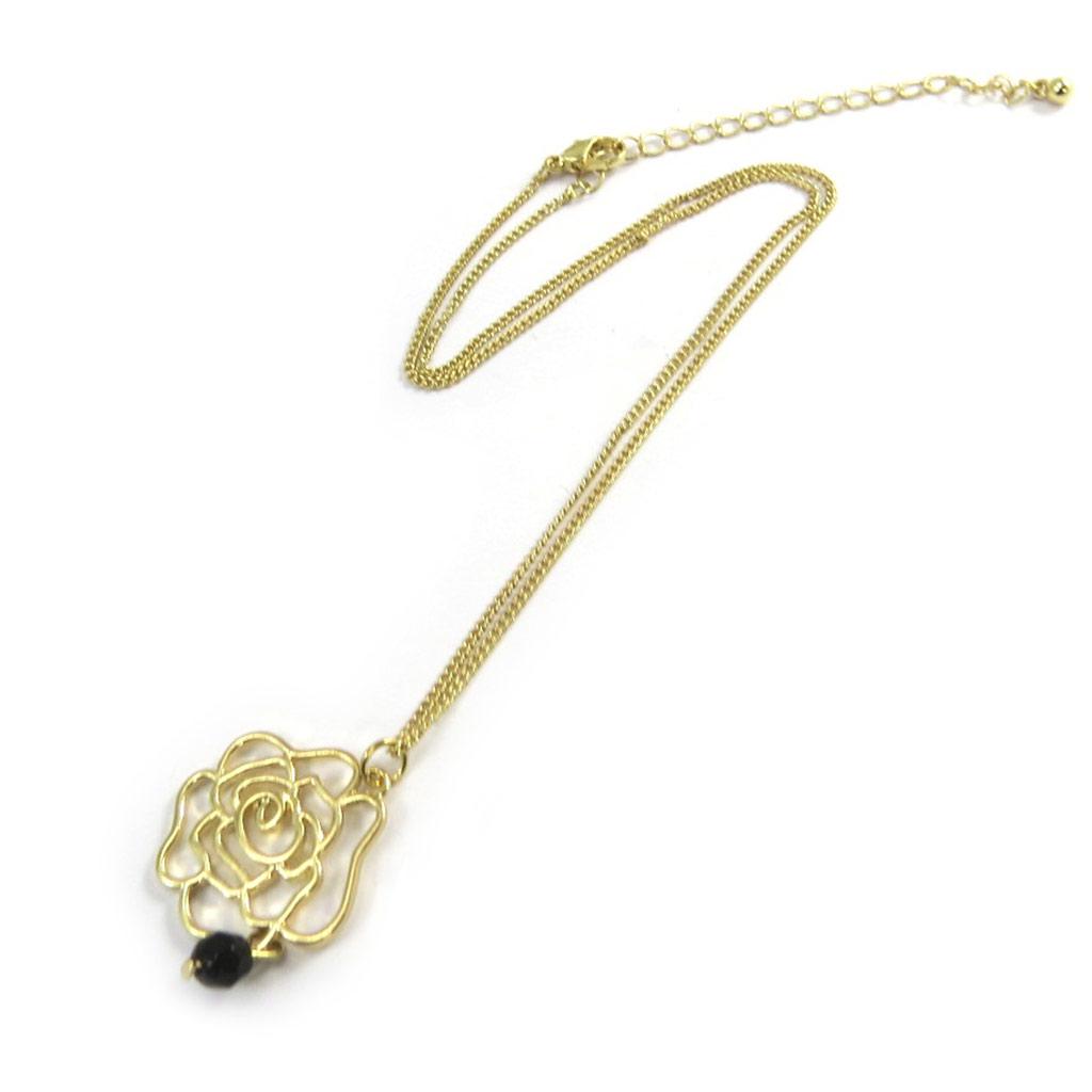 Les Trésors De Lily [N3094] - Návrhářský náhrdelník 'Rosa Romantica' zlatý