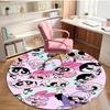 The Powerpuff Girls Print Round Rug, Washable Floor Carpet, For Entryway Dorm Laundry Room Office Study, Home Decor Birthday Christmas Gift