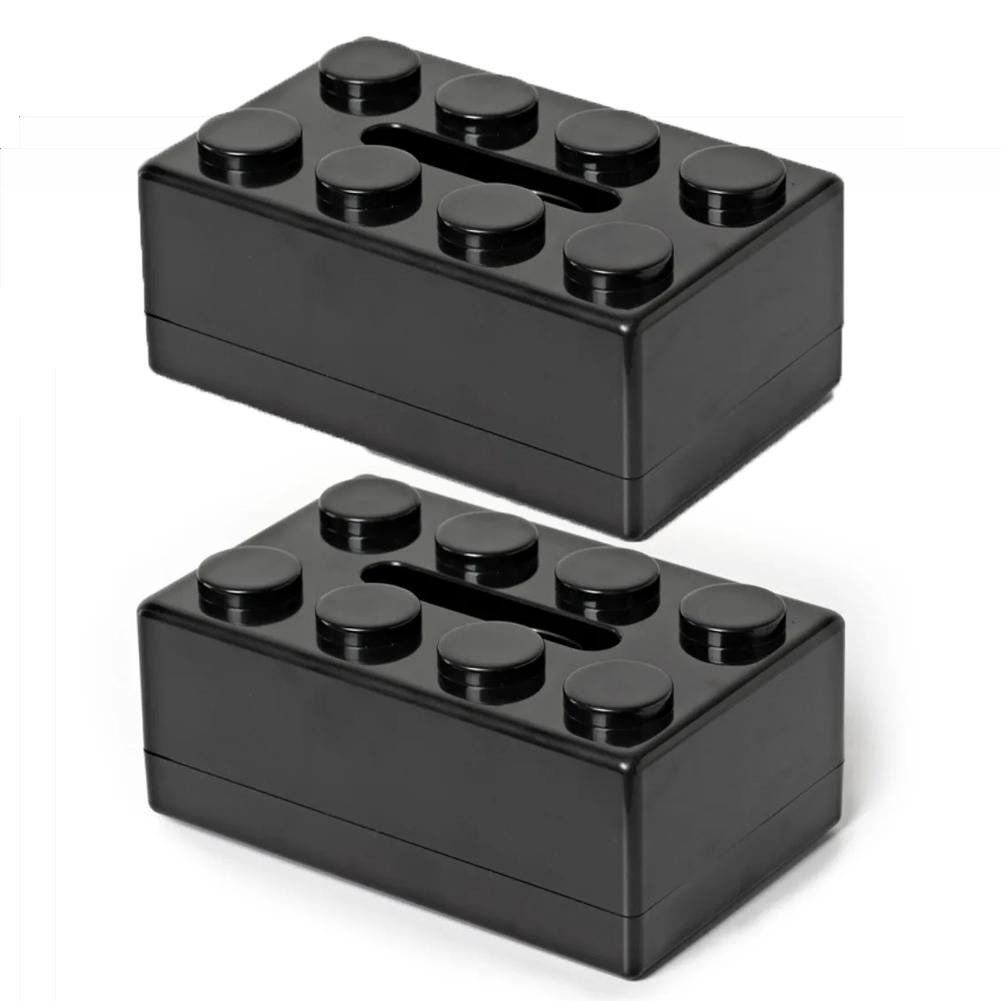 Building Block Design Tissue Box Tissue Holder With Spring Tissue Storage Box for Bathroom Living Room Bedroom Vanity Countertop