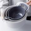 4pcs Plastic Mixing Bowls Set, Non-Slip Salad Bowl, Baking Prep Bowls, Multi-purpose Rinse Bowls, Kitchen Essentials, Various Sizes