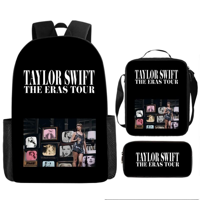 Taylor Swift Themed Kids School Backpack Set Elementary Students Oxford Fabric Breathable Lightweight With Padded Straps
