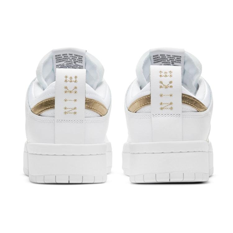 New Nike Dunk Low Disrupt White Metallic Gold Women's DD9676-100