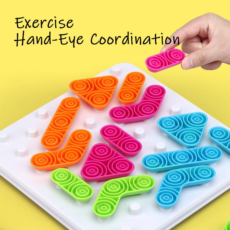Kids Color Chess Blocks Board Game Toy Parent -Child Interaction Irregular Chess Family Party Games Logical Thinking Training Toy