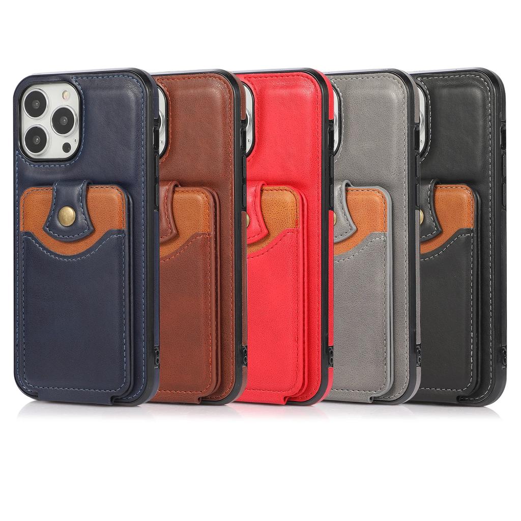 Luxury Leather Cards Case for iPhone 15 14 13 12 Mini 11 Pro X XS Max XR SE 2022 7 8 Plus Wallet Card Holder Phone Cover Bags