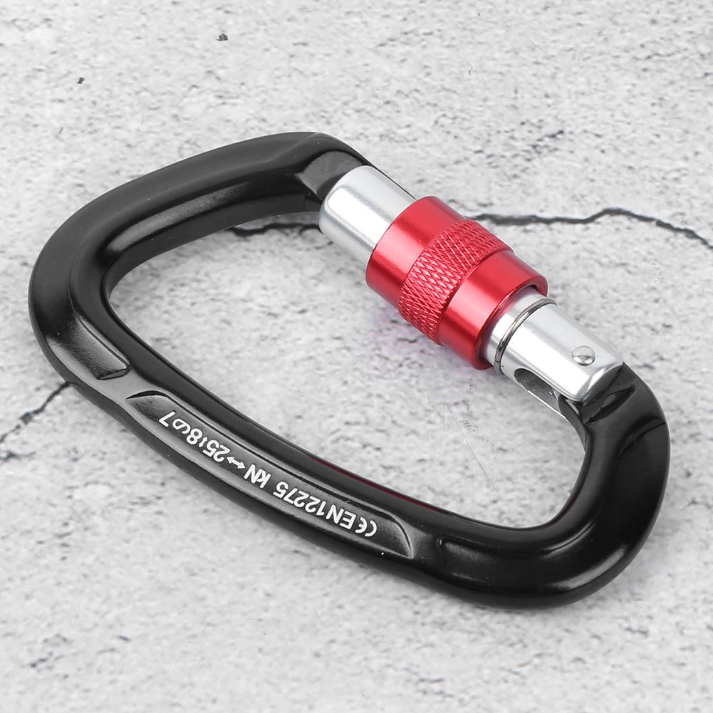 Outdoor Aluminium Alloy D Lock Hammock Backpack Cable   Rock Climbing Carabiner