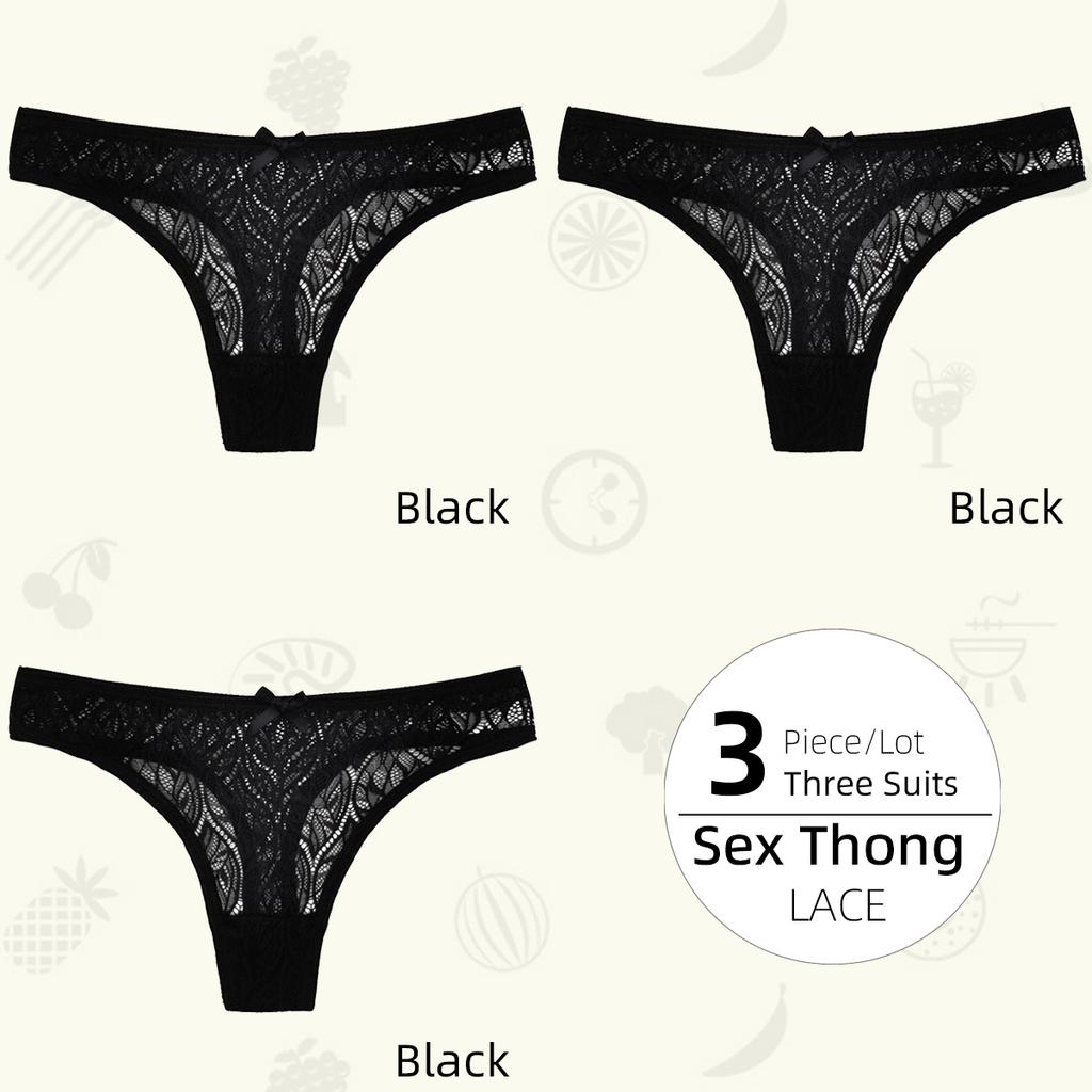 Low-Middle Waist Ladies Thong Panties, Non-marking Comfortable Breathable Women's T Pants Lace Sexy Women's Panties