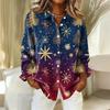 Dameskjorte med blomsterprintknapper, langermet avslappet vanlig skjorte bluser avslappet plussstørrelse basic topper
