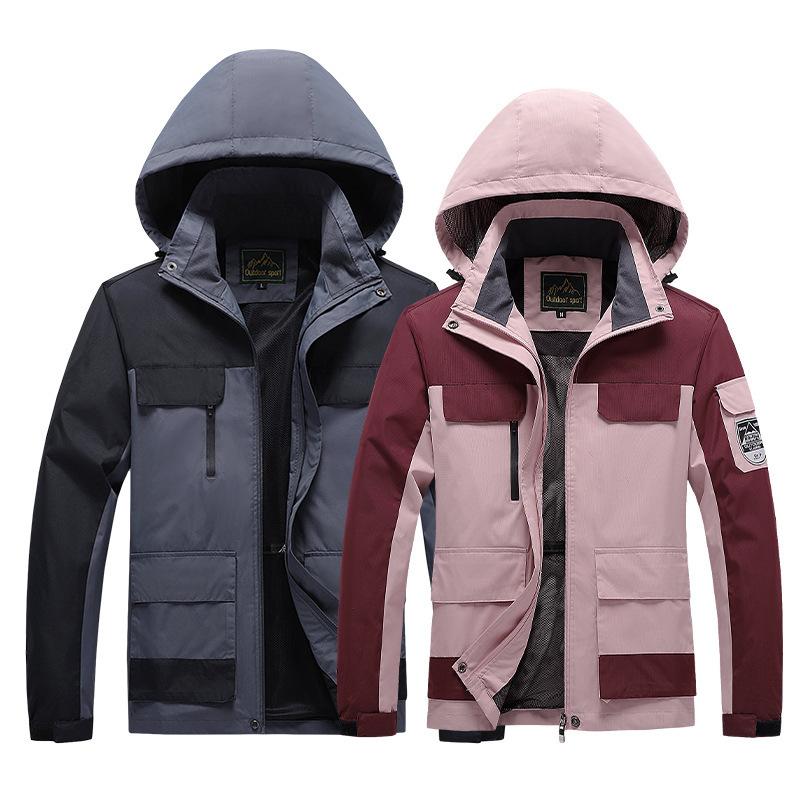Couple Punching Jacket Autumn Thin Section Outdoor Pilot Hooded Jacket Mountaineering Jacket