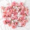 48Pcs Pink Silk Faux Daisy Rose Artificial Flower Heads for DIY Cake Wedding Decortion Party Home Room Garment Decor Fake Flower