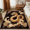 3D Wild Leopard Texture Carpet, Realistic Spotted Pattern on Cream Base Rug Natural Animal Print Floor Mat for Bold Living Space
