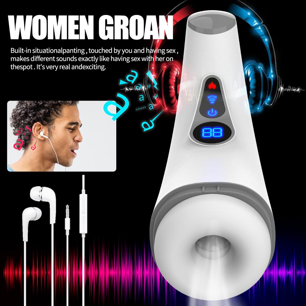 Vytápění sání vzduchu Mužská masturbátor Automatické vysavače Sexuální hračky Erotické kalíšky ústní kouření Masturbace Pussy Adult Product for Man