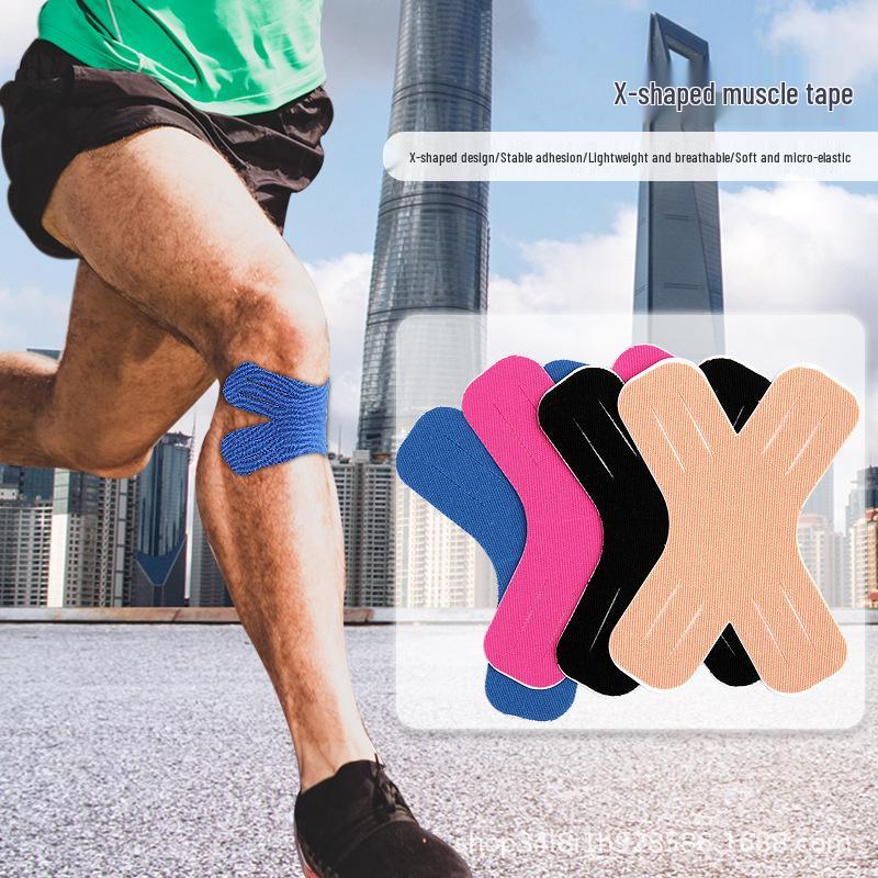 X-förmiges Sport-Kinesiotape: Muskelunterstützung für Basketball, Laufen, Oberschenkel, Schulter und Knie.
