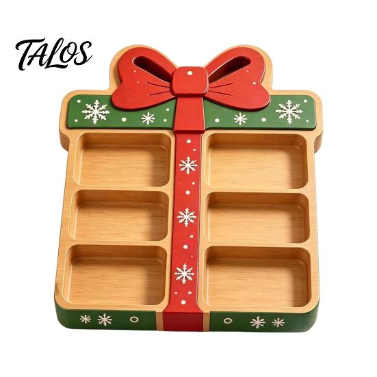 Party Supplies for Home Office Christmas Snack Serving Tray, Divided Holiday Appetizer Platter, Cute Snowman/Tree/Penguin/Cow Shaped Seasonal