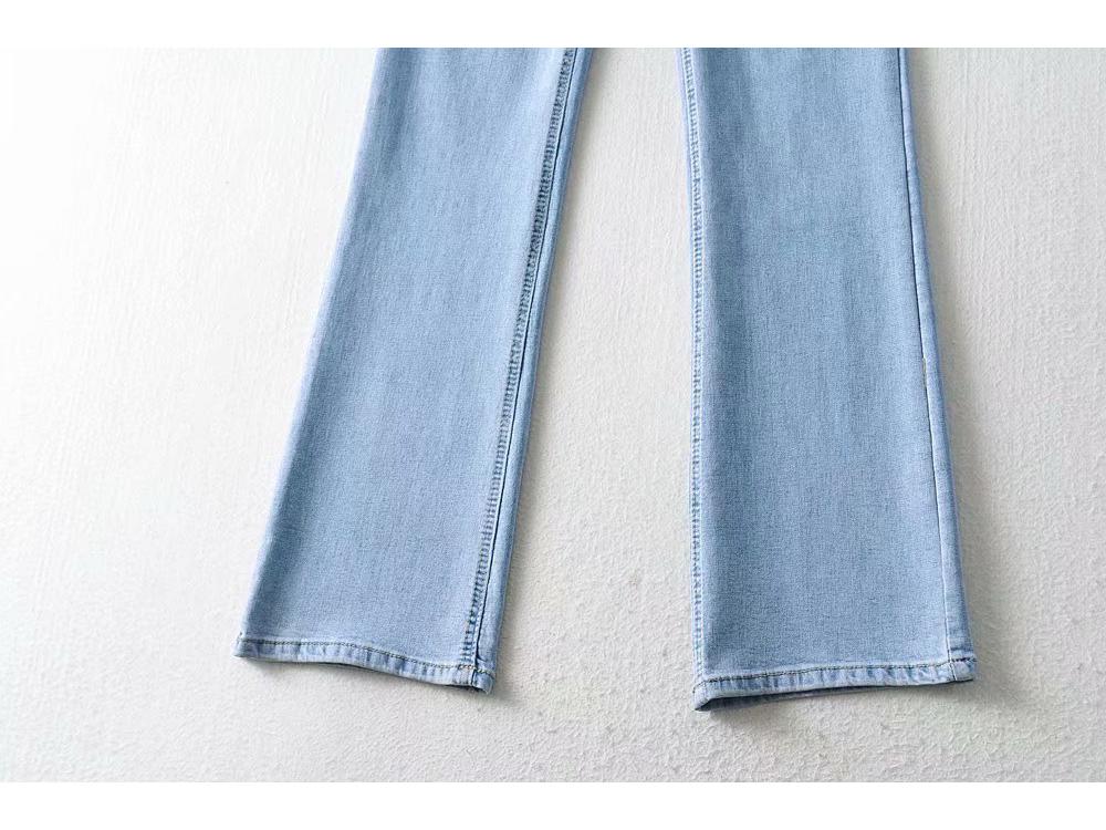 YPFF High Waist Slimming Flare Jeans – Women's Floor-Length Elastic Wide Leg Pants