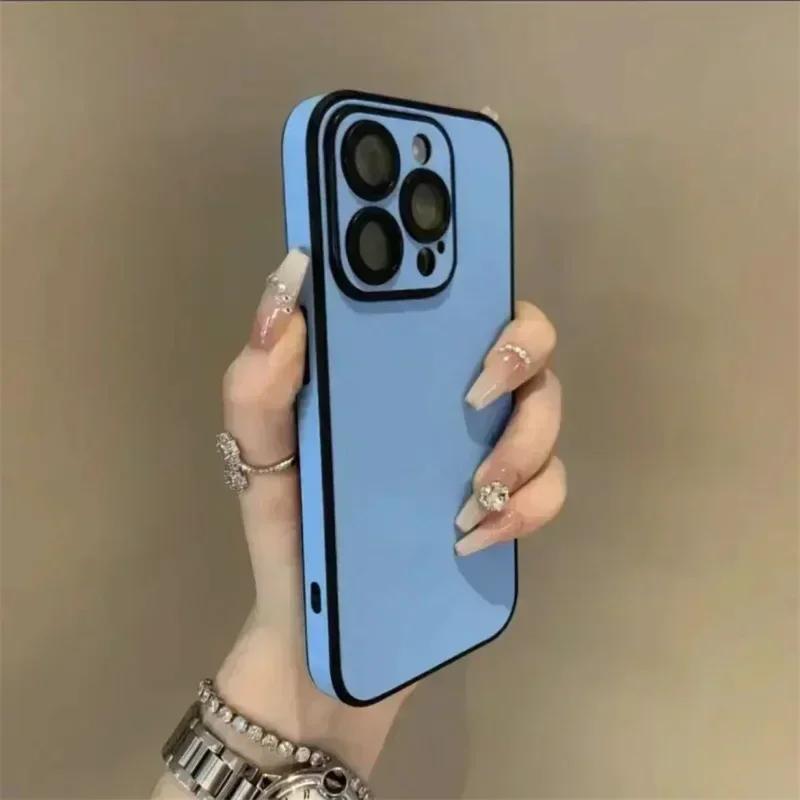 Luxury Matte Cortex Phone Case For iPhone 17 16 15 14 13 12 11 Pro Max Plus Shockproof Lens Protection Bumper Back Cases Cover
