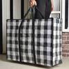 Grid Quilt Clothes Storage Bag Large Capacity Luggage Packing Bag Portable Moving Package Bag  Home