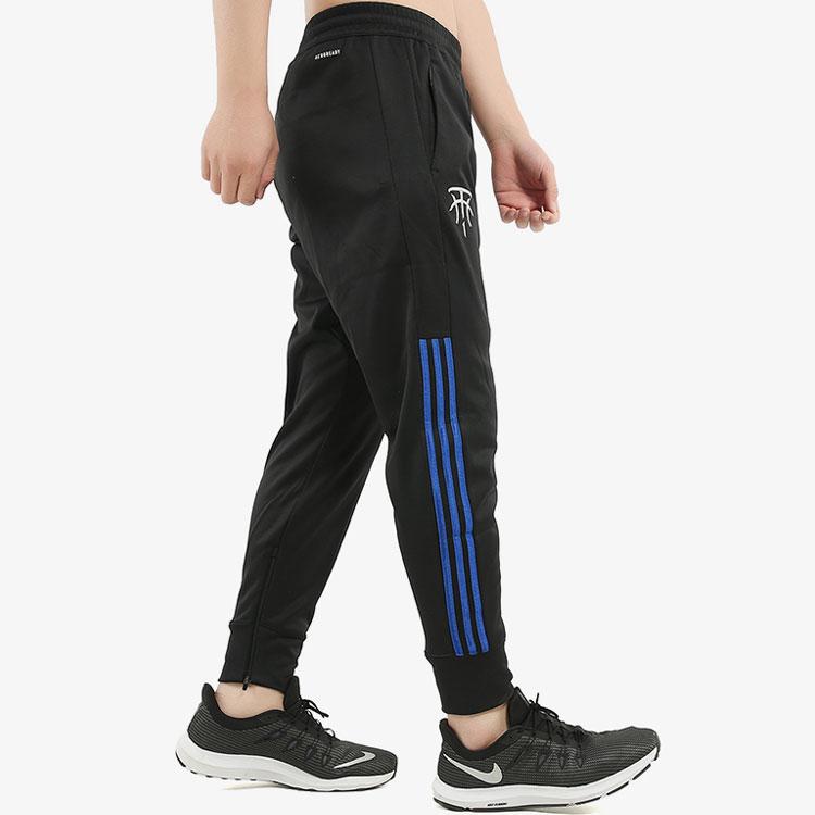 Adidas Mid-Waist Striped Casual Knit Sports Pants Men Bottoms Black FH7731