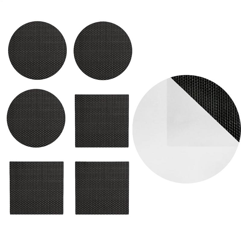 6Pcs/Set Trampoline Patch Repair Kit Self-Adhesive Round Square Rectangular Patches for Repairing Holes Tears in Trampoline Mat