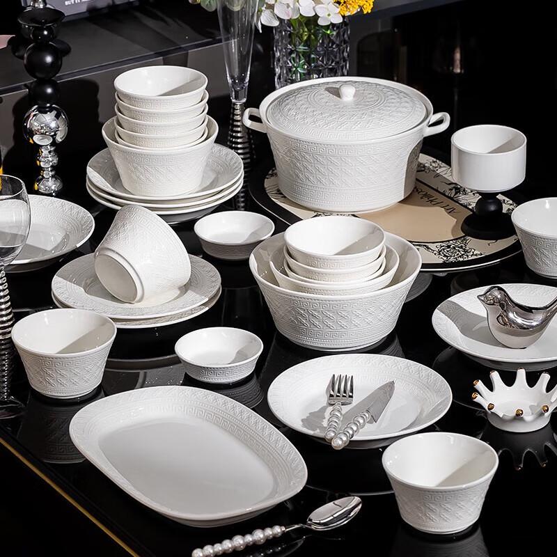 KANGMO Nordic Ceramic 60-Piece 12-Person Dinnerware Set