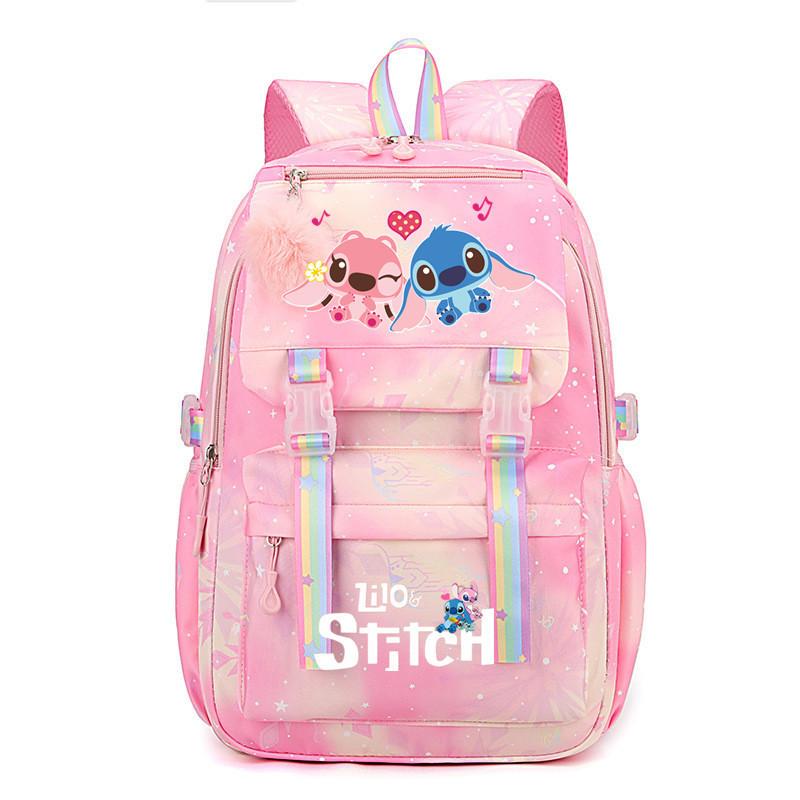 Student Schoolbag Large Capacity Backpack Rainbow Print Cartoon Outdoor Backpack
