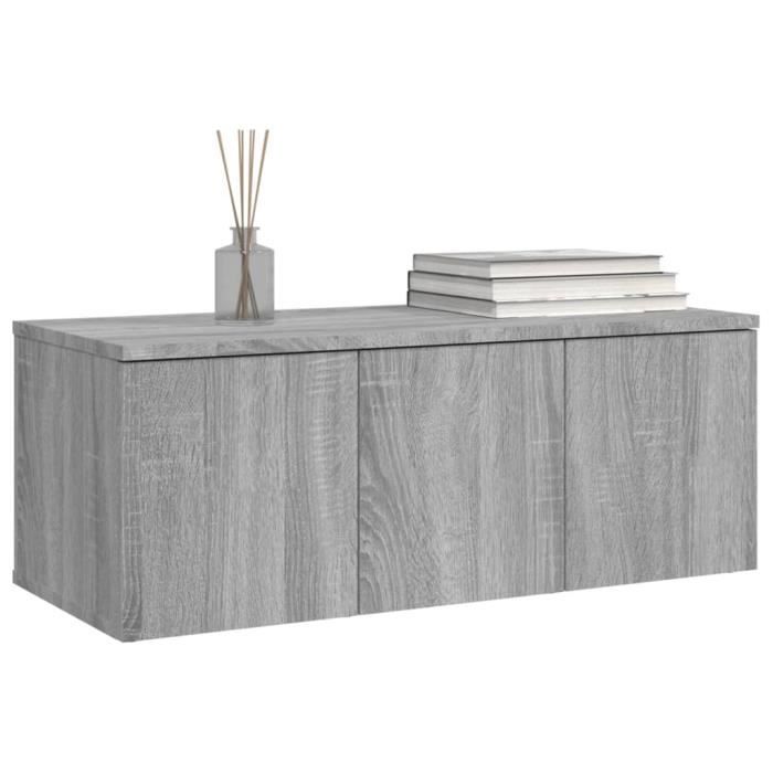 815499 vidaXL Meuble TV Sonoma gris 80x34x30 cm Bois d'ingénierie