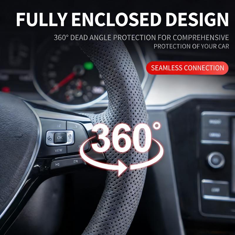 

Customized DIY Anti-Slip Black Artificial Leather 2011-2018 Avante i30 2012-2018 Car Steering Wheel Cover For Hyundai Elantra Black Thread