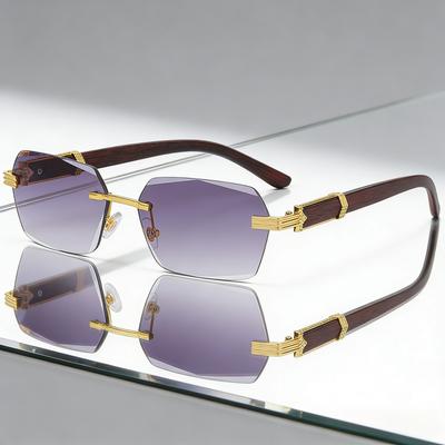 Irregular Square Frameless Sunglasses New Luxury Design Eyewear for Men and Women Outdoor Sun Protection Driving Sunglasses