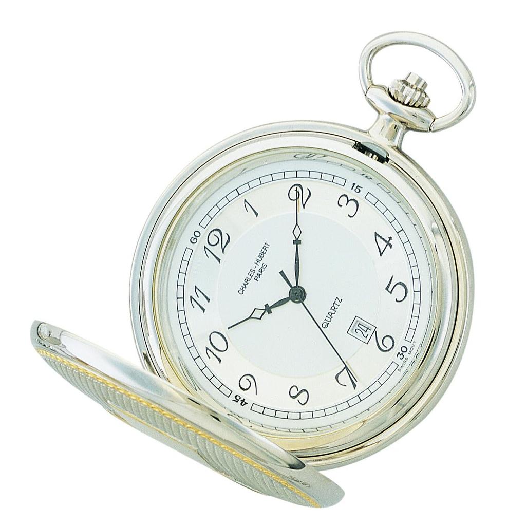 Charles Hubert, Paris Men's Pocket Watch with Date Display 3554