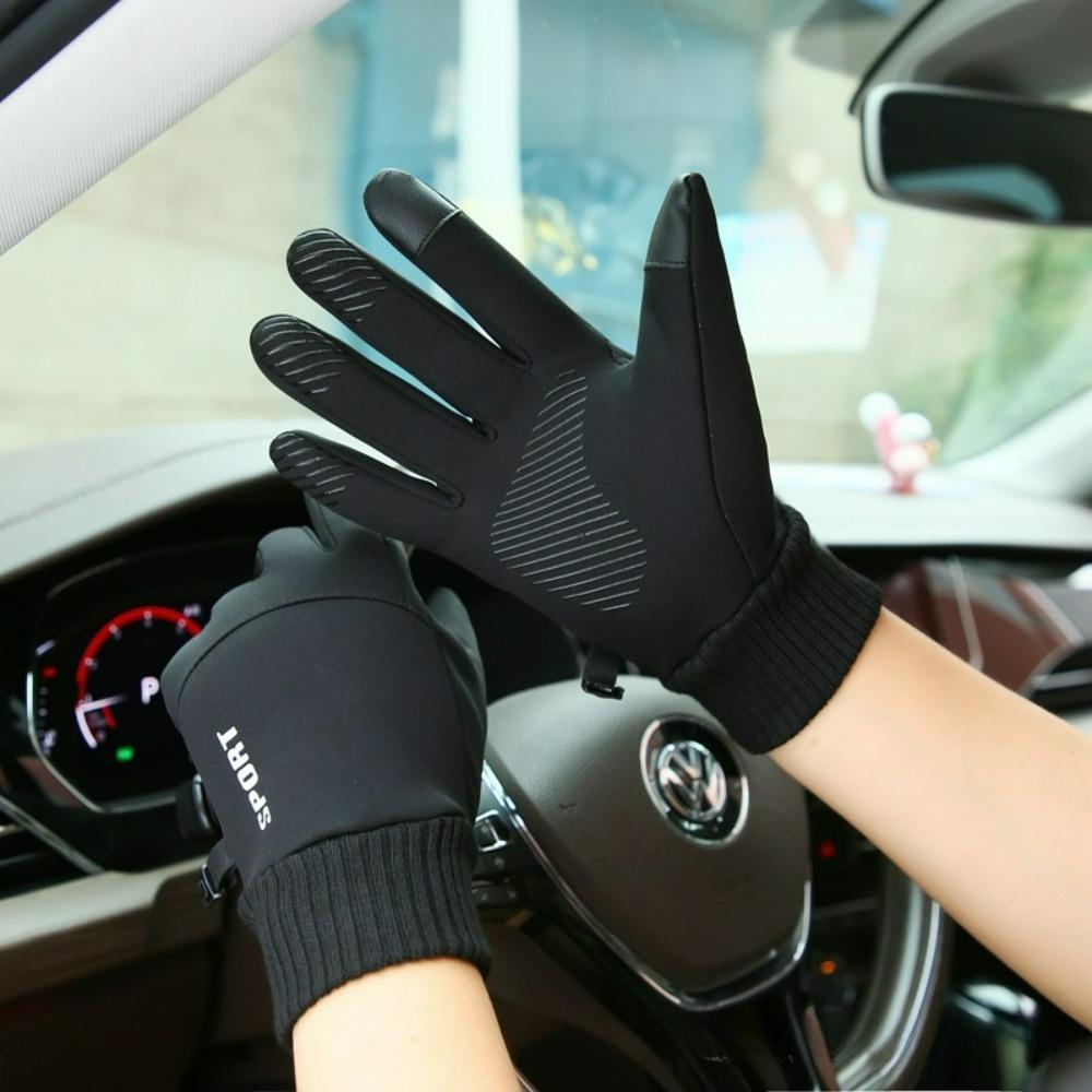 

Men s Winter Warm Gloves-Fleece-Lined Windproof Waterproof Touchscreen-Compatible with Switch Ideal for Cycling Outdoor& Driving чорний