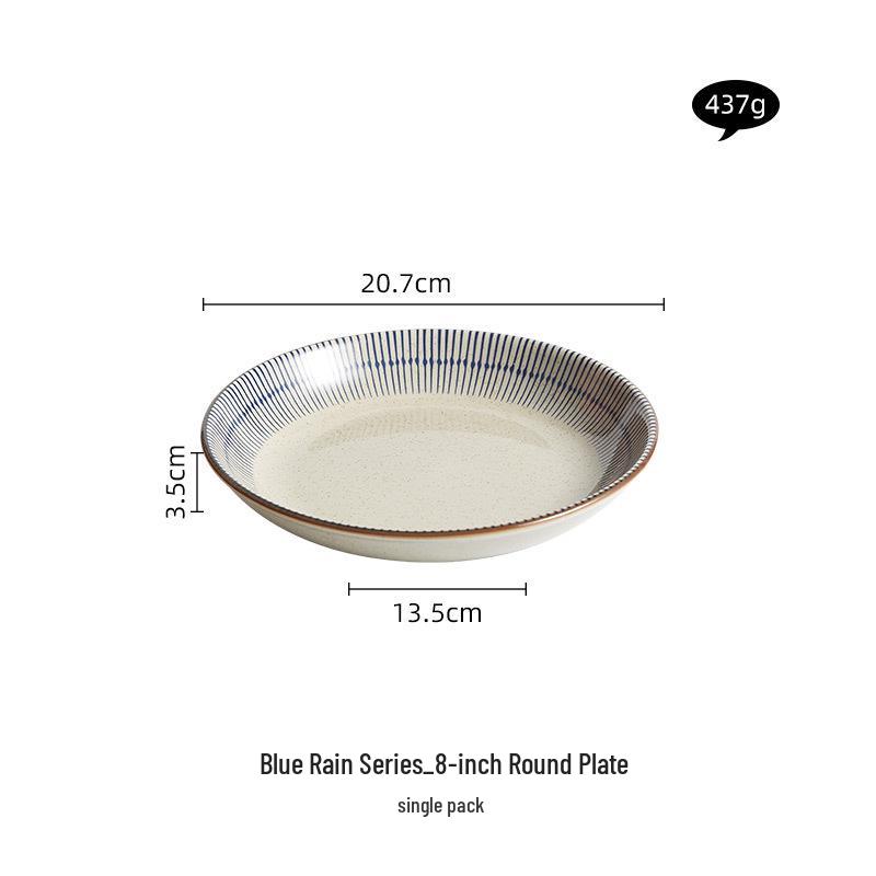 Japanese Retro Ceramic Fish Rice Bowl & Plate Set