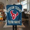 Custom Name Houston Texans Flannel Blanket, High quality Comfortable for All Seasons, Home Decor, Warmth and Comfort
