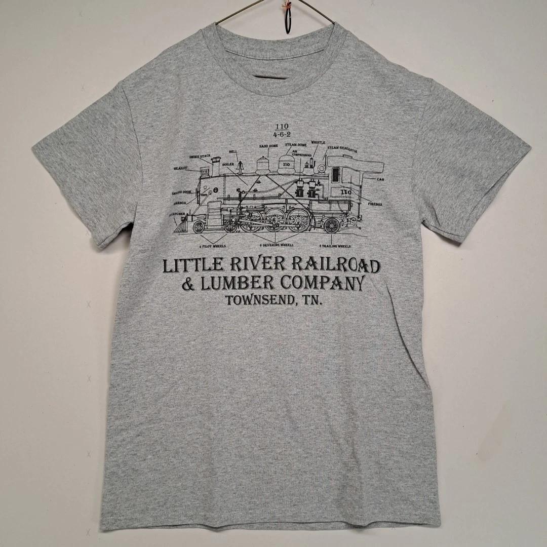 

Поездная футболка Little River Railroad & Lumber Company Townsend TN Серая Взрослая XS S S