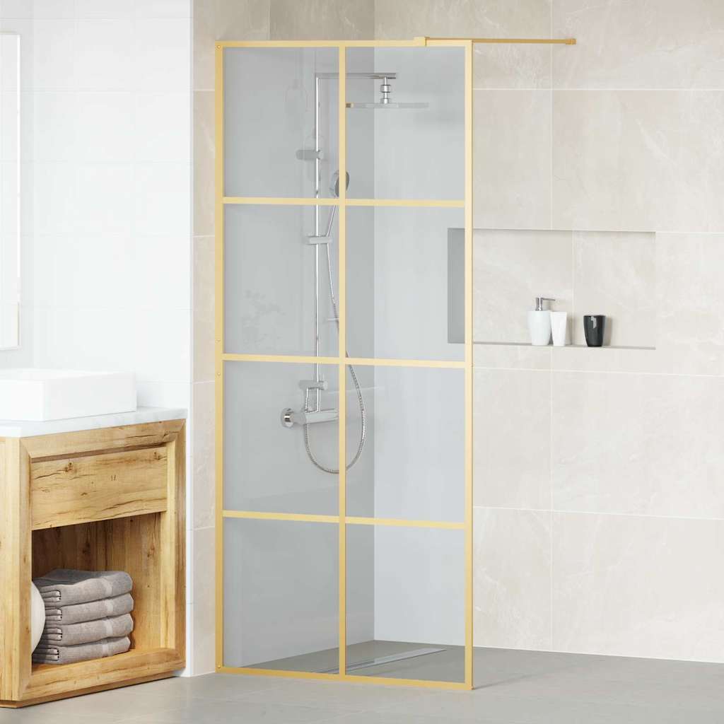 Walk-in Duschwand Gold 90 x 195 cm Einscheibensicherheitsglas