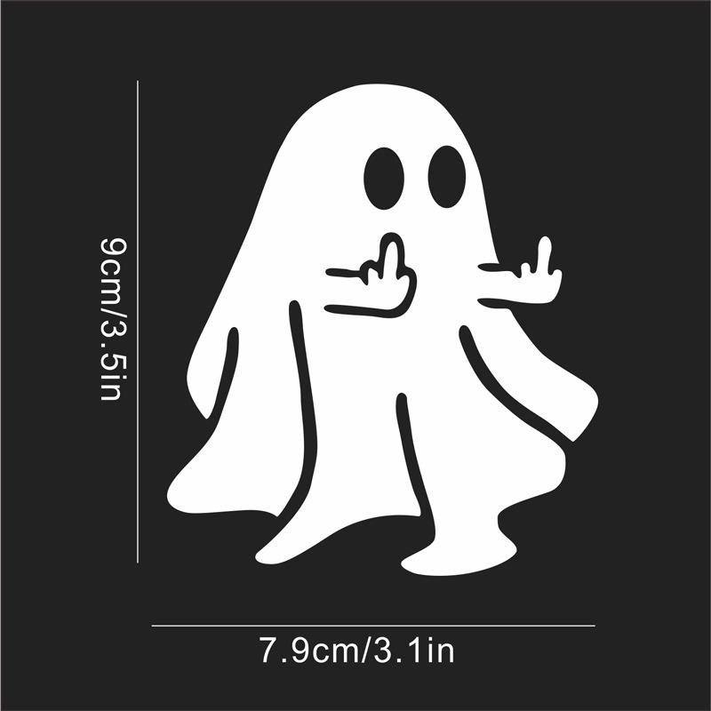 Car Luminous Ghost Car Sticker Cute and Fun Electric Motorcycle Funny Halloween Pattern Decoration Sticker
