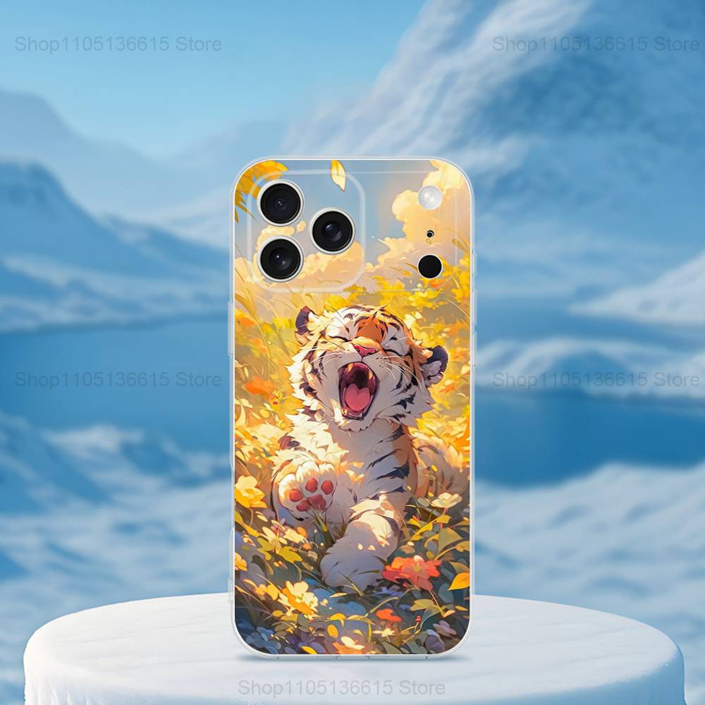 

Cool Art Tiger Myth For iPhone 12,Mini,16,X,13,XR,15,Pro,17,Plus,11,Max,14,SE,XS,Transparent Soft Cover Case iPhone15
