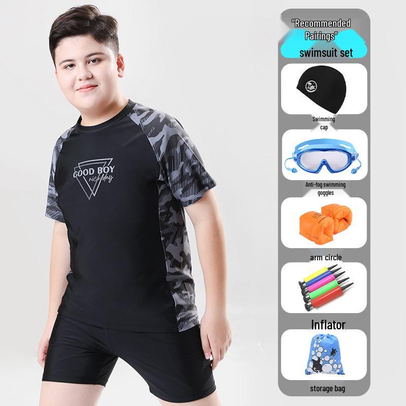2025 Plus Size Teen Kids Extra Wide Swimwear - Quick Dry & Sun Protection