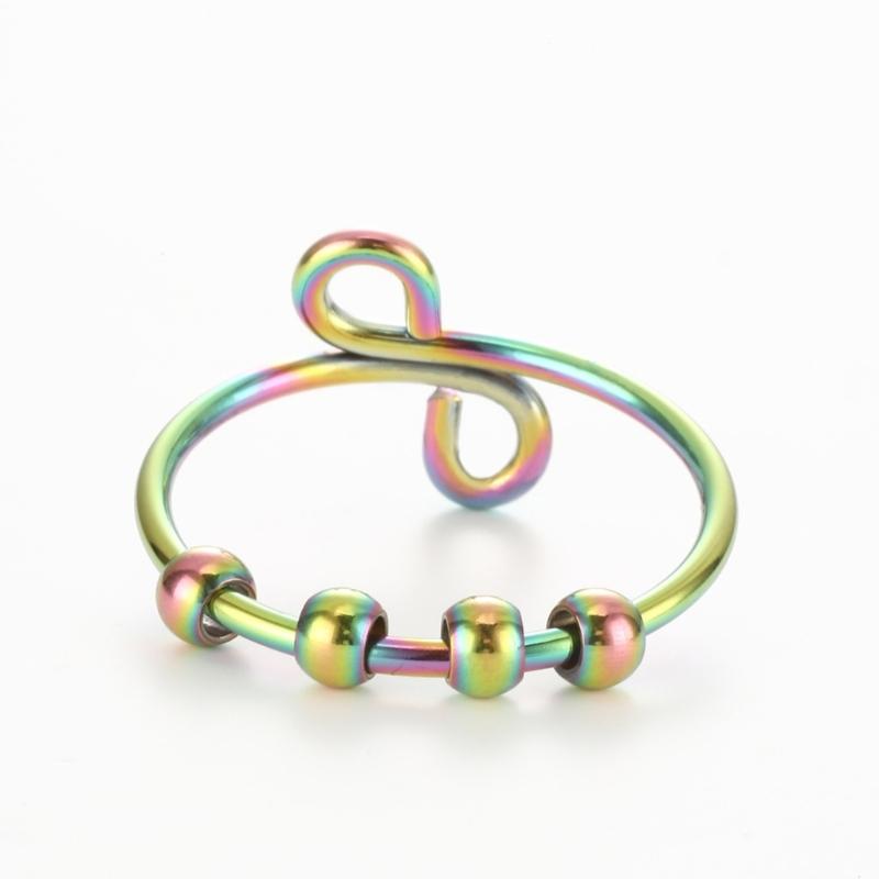 Mindfulness Breathing Necklace Opening Rings Stainless Steel Pendant Necklace Great for Meditation Practice Harmonies