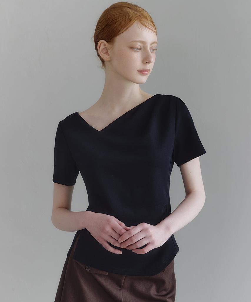 MICANE Meli Shirring Slit Tee - Half.Ver