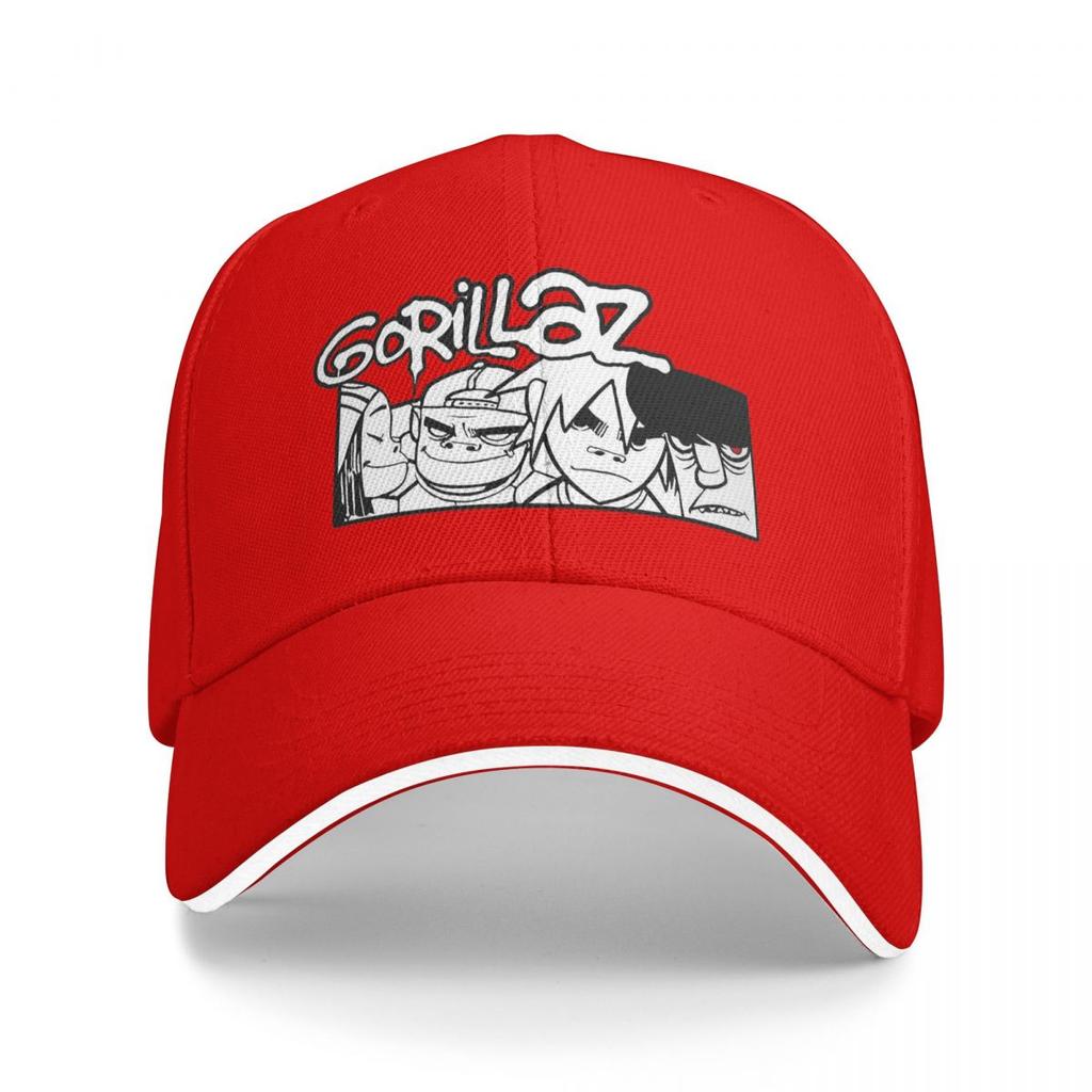 Gorillaz Punk Rock Band Baseballkappen Snapback Baseballmützen Atmungsaktiv Lässig Kappe Outdoor Unisex