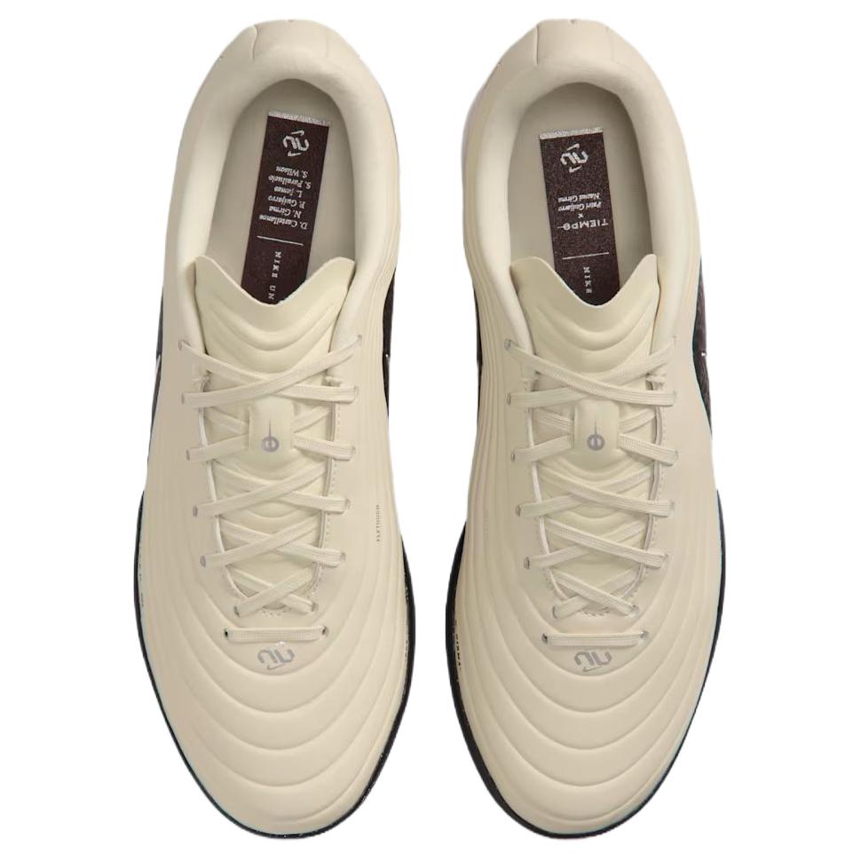 Nike United Tiempo Maestro Academy TF Low Fossil Burgundy Crush Metallic Silver Unisex Sneakers Cream IO8462-201