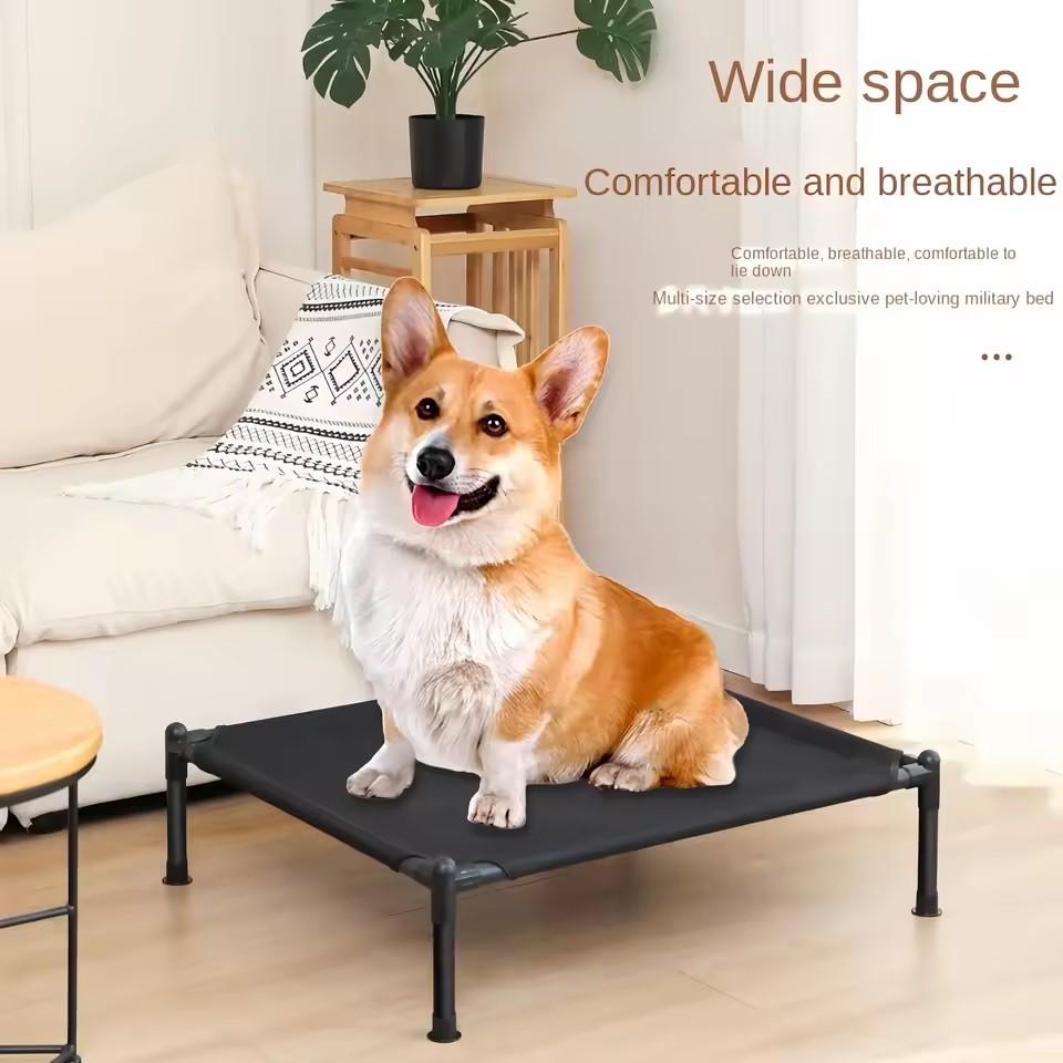Elevated Dog Bed, Cooling Raised Pet Cot Washable Breathable Mesh and Metal Frame, Portable Dog Cot Bed