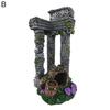 Aquarium Kunstharz Handwerk Antike Relikt Säule Höhle Garnelen Versteck Fischaquarium Ornament